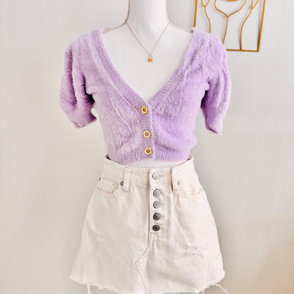 For Love & Lemons Devon Cropped Cardigan Size Small - Picture 5 of 5